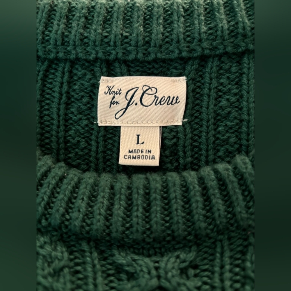 J Crew Sweater Green Large *Warm&